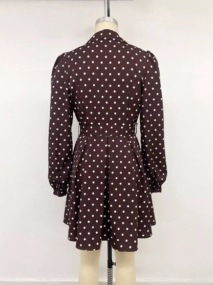 Polka Dot Long Sleeve Shirt Dress - Bitsy Gypsy Boutique