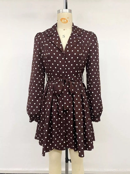 Polka Dot Long Sleeve Shirt Dress - Bitsy Gypsy Boutique