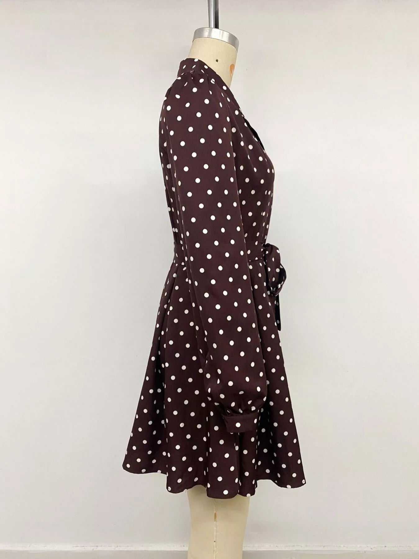 Polka Dot Long Sleeve Shirt Dress - Bitsy Gypsy Boutique
