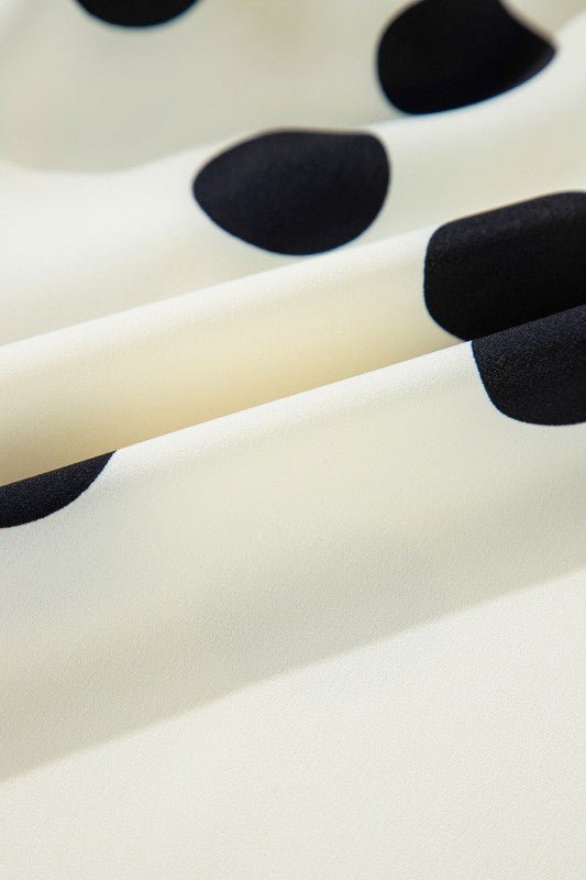 Polka Dot Surplice V - Neck Puff Sleeve Mini Dress - Bitsy Gypsy Boutique