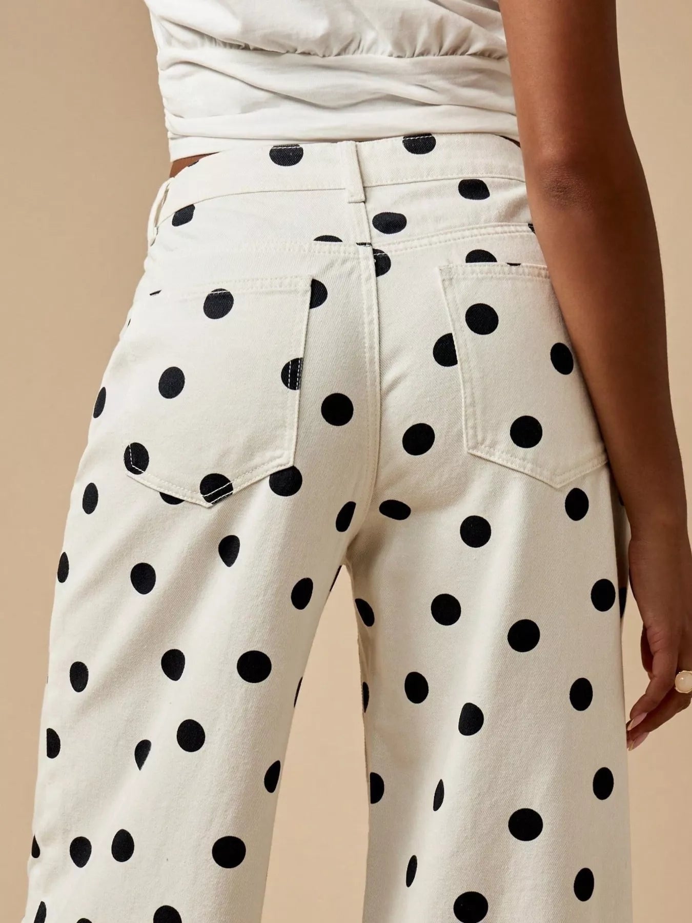 Polka Dot Wide-Leg Jeans - Bitsy Gypsy Boutique