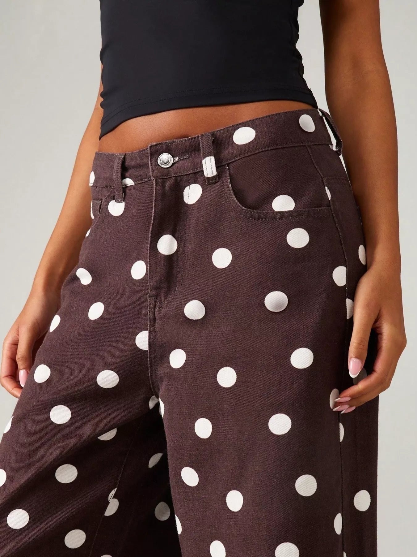 Polka Dot Wide-Leg Jeans - Bitsy Gypsy Boutique