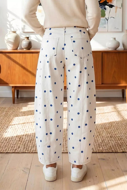 Polka Dot Wide-Leg Jeans - Bitsy Gypsy Boutique