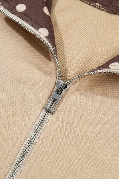 Polka Dot Zip-Up Hoodie - Bitsy Gypsy Boutique