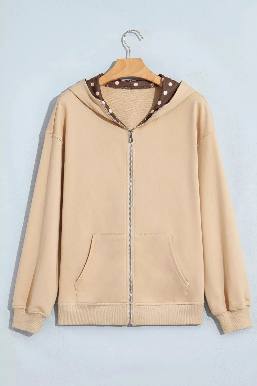 Polka Dot Zip-Up Hoodie - Bitsy Gypsy Boutique