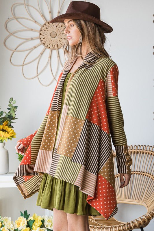 POLKADOT PRINT CARDIGAN - Bitsy Gypsy Boutique