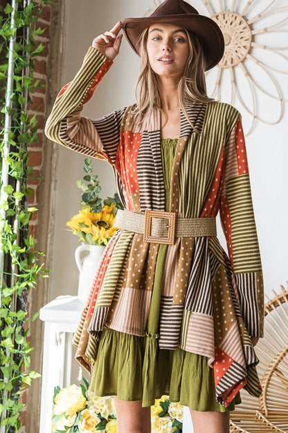 POLKADOT PRINT CARDIGAN - Bitsy Gypsy Boutique