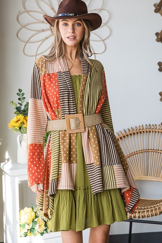 POLKADOT PRINT CARDIGAN - Bitsy Gypsy Boutique