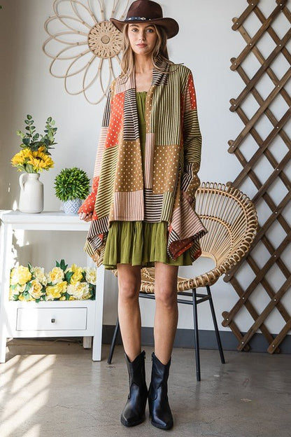 POLKADOT PRINT CARDIGAN - Bitsy Gypsy Boutique