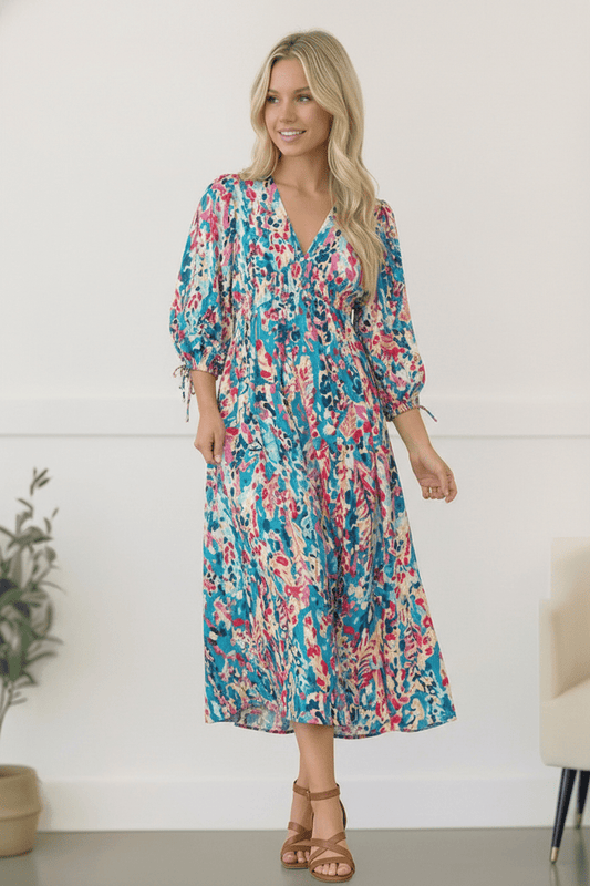 Pop of Paradise Turquoise Dress - Bitsy Gypsy Boutique