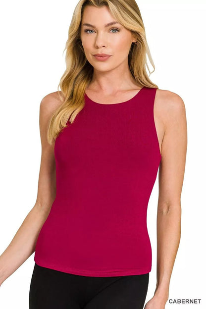 Premium Rayon Double Layered Round Neck Tank Top - Bitsy Gypsy Boutique