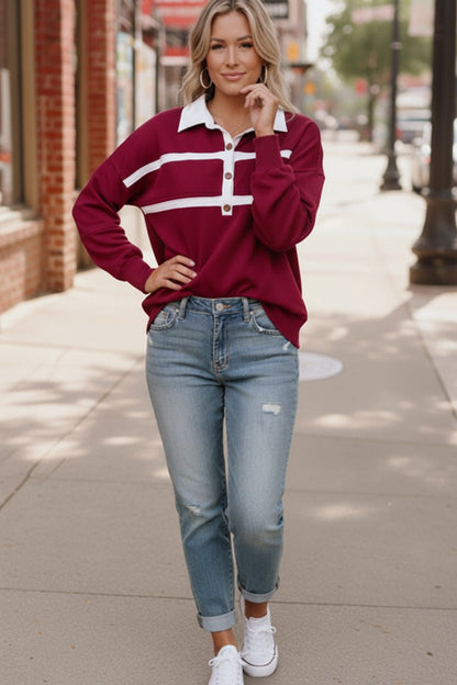 Prep School Chic Wine Polo - Bitsy Gypsy Boutique