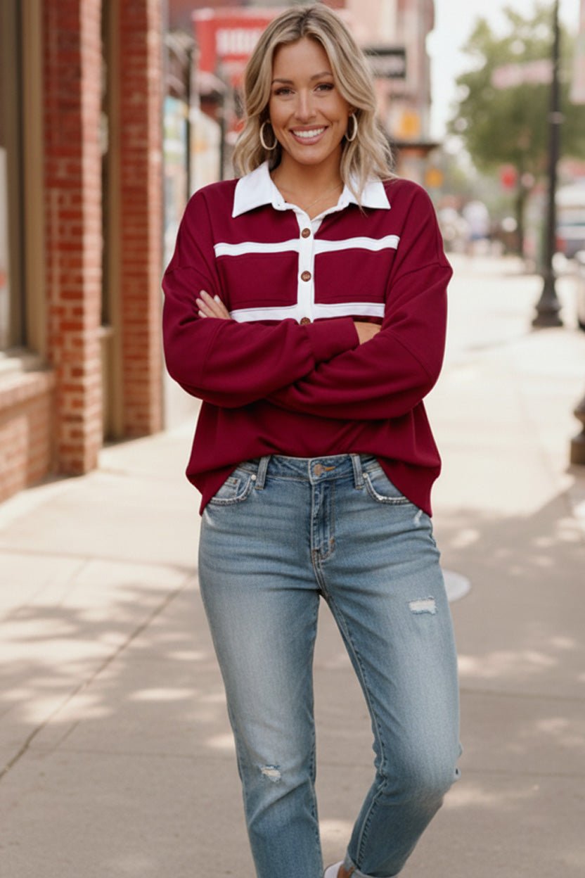 Prep School Chic Wine Polo - Bitsy Gypsy Boutique