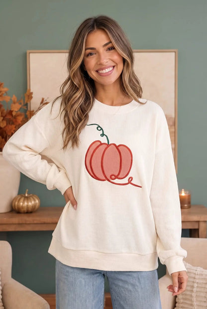 Pumpkin Patch Corded Sweatshirt by Haptics