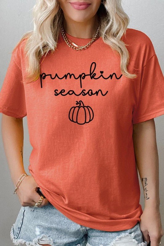 Pumpkin Season Graphic Heavy Cotton Tee - Bitsy Gypsy Boutique