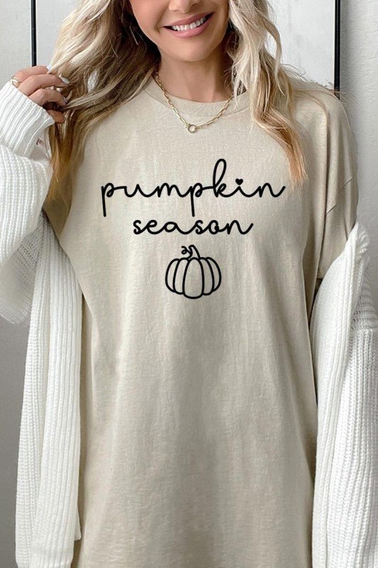 Pumpkin Season Graphic Heavy Cotton Tee - Bitsy Gypsy Boutique