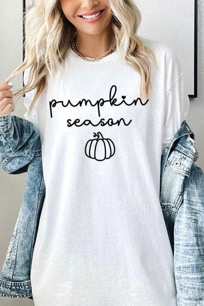 Pumpkin Season Graphic Heavy Cotton Tee - Bitsy Gypsy Boutique