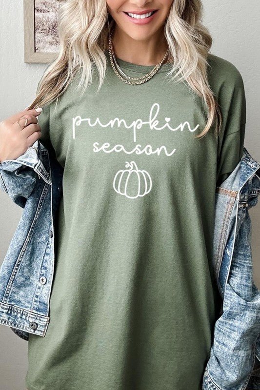 Pumpkin Season Graphic Heavy Cotton Tee - Bitsy Gypsy Boutique