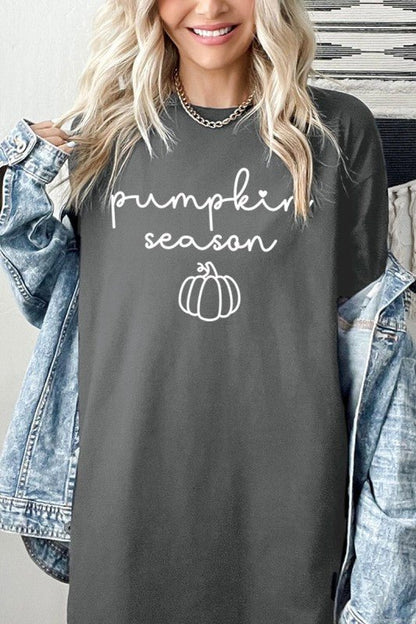 Pumpkin Season Graphic Heavy Cotton Tee - Bitsy Gypsy Boutique