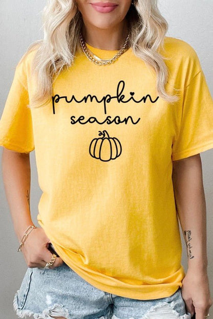 Pumpkin Season Graphic Heavy Cotton Tee - Bitsy Gypsy Boutique