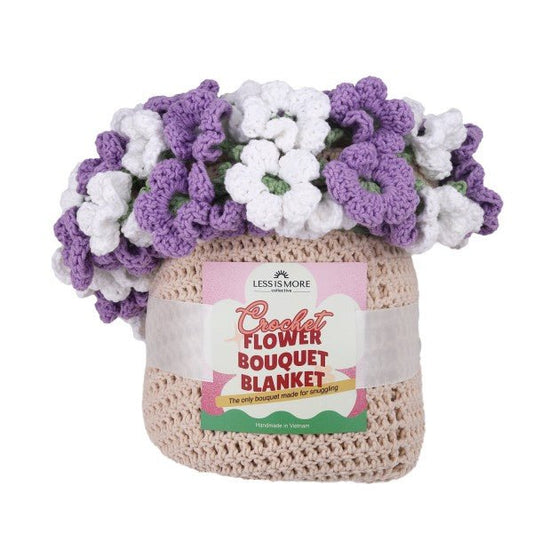 Purple and White Geranium Bouquet Blanket 44in - Bitsy Gypsy Boutique