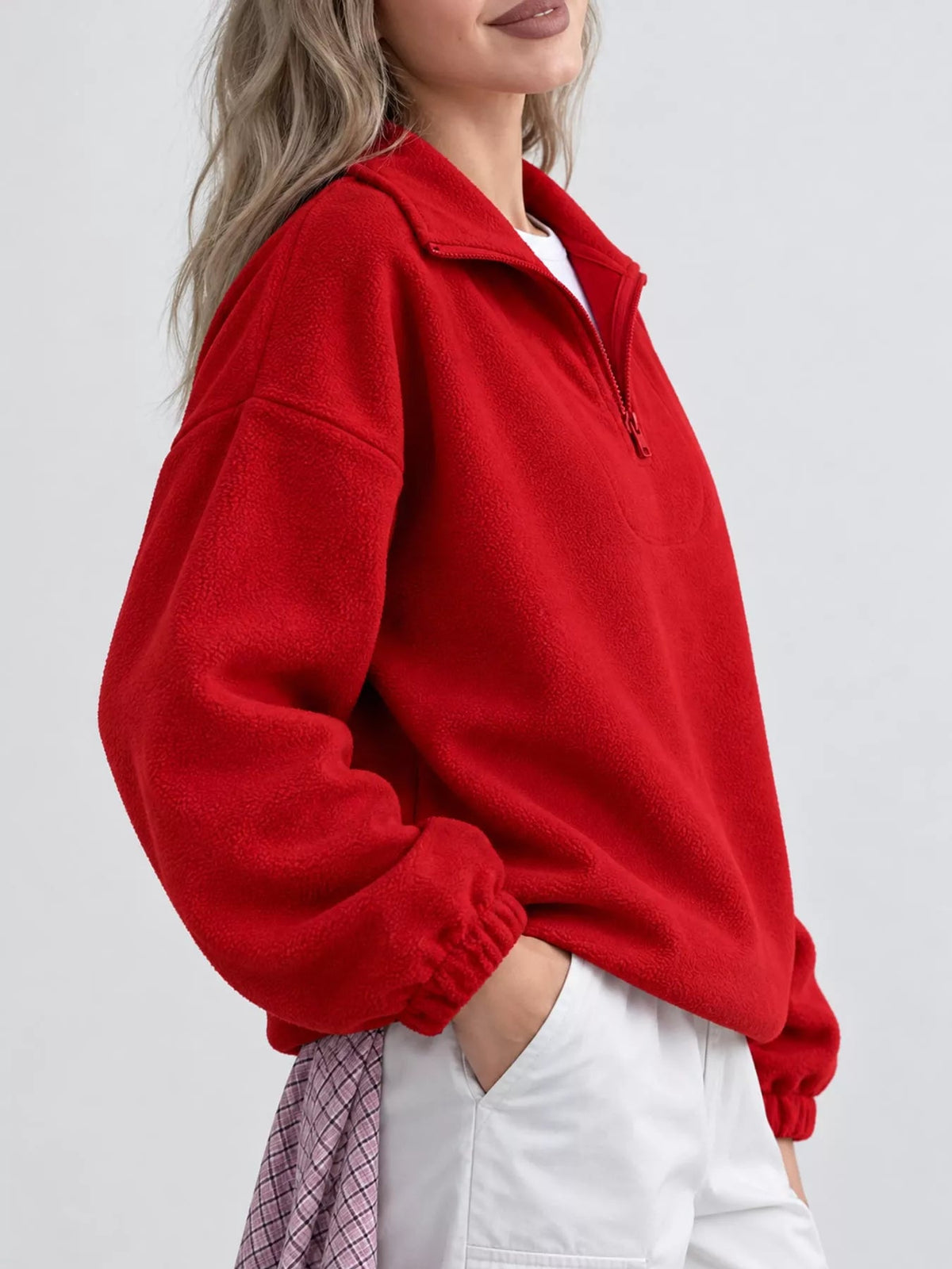 Quarter-Zip Fleece Sweatshirt - Bitsy Gypsy Boutique