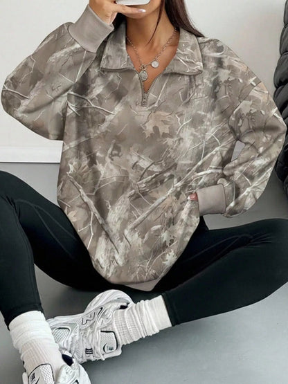 Quarter-Zip Long Sleeve Sweatshirt - Bitsy Gypsy Boutique