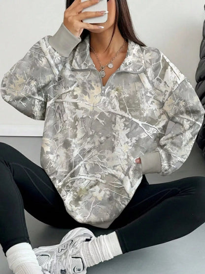 Quarter-Zip Long Sleeve Sweatshirt - Bitsy Gypsy Boutique