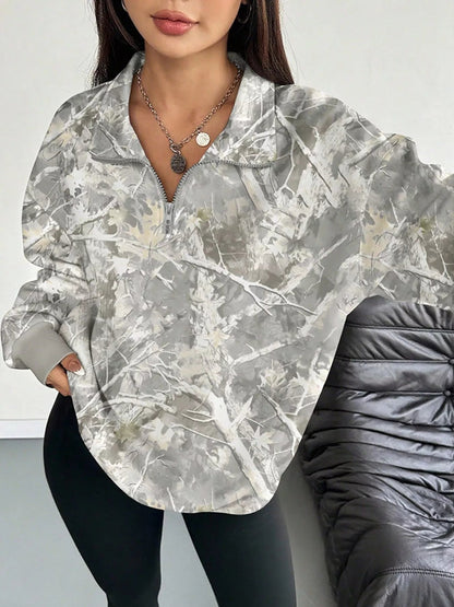 Quarter-Zip Long Sleeve Sweatshirt - Bitsy Gypsy Boutique