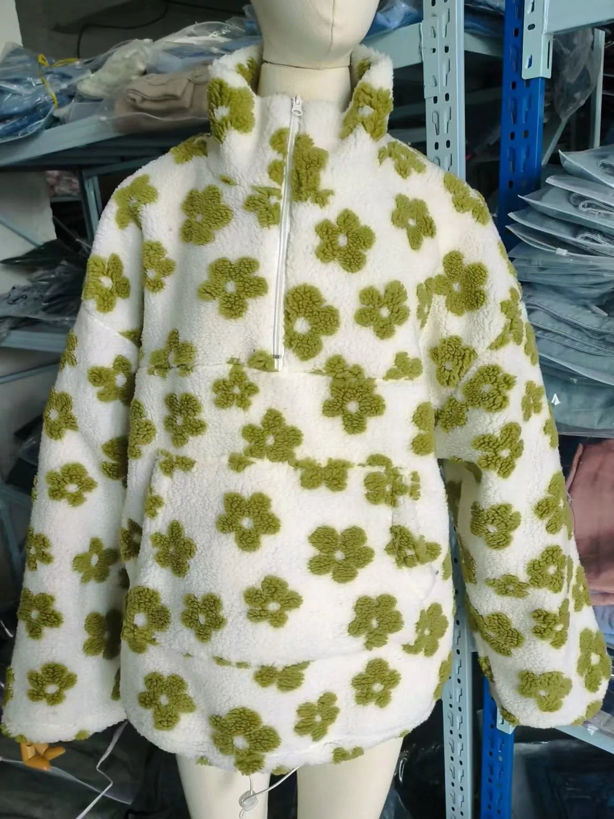 Quarter-Zip Sherpa Sweatshirt - Bitsy Gypsy Boutique