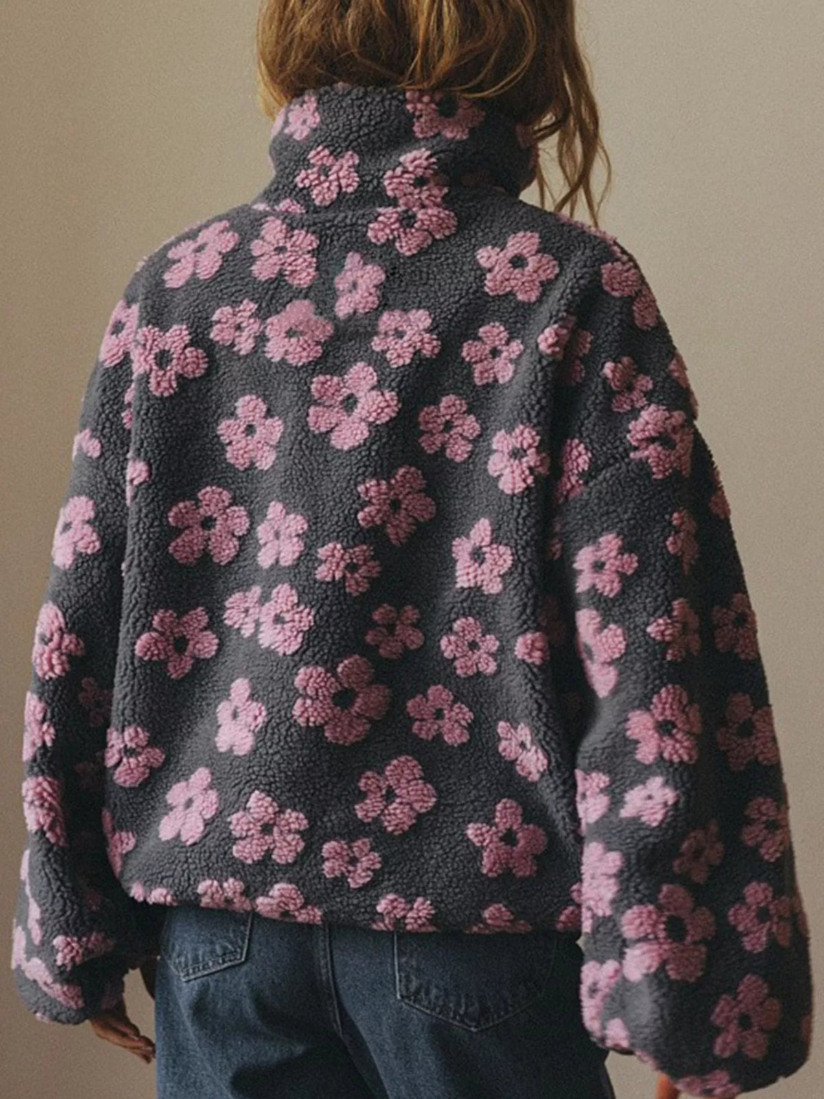 Quarter-Zip Sherpa Sweatshirt - Bitsy Gypsy Boutique
