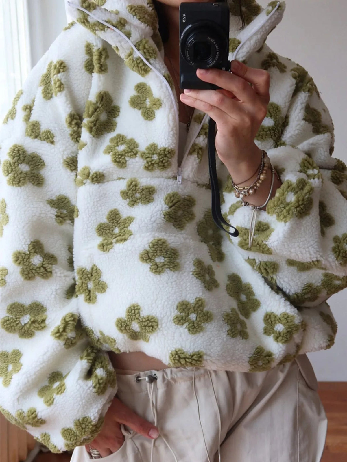 Quarter-Zip Sherpa Sweatshirt - Bitsy Gypsy Boutique