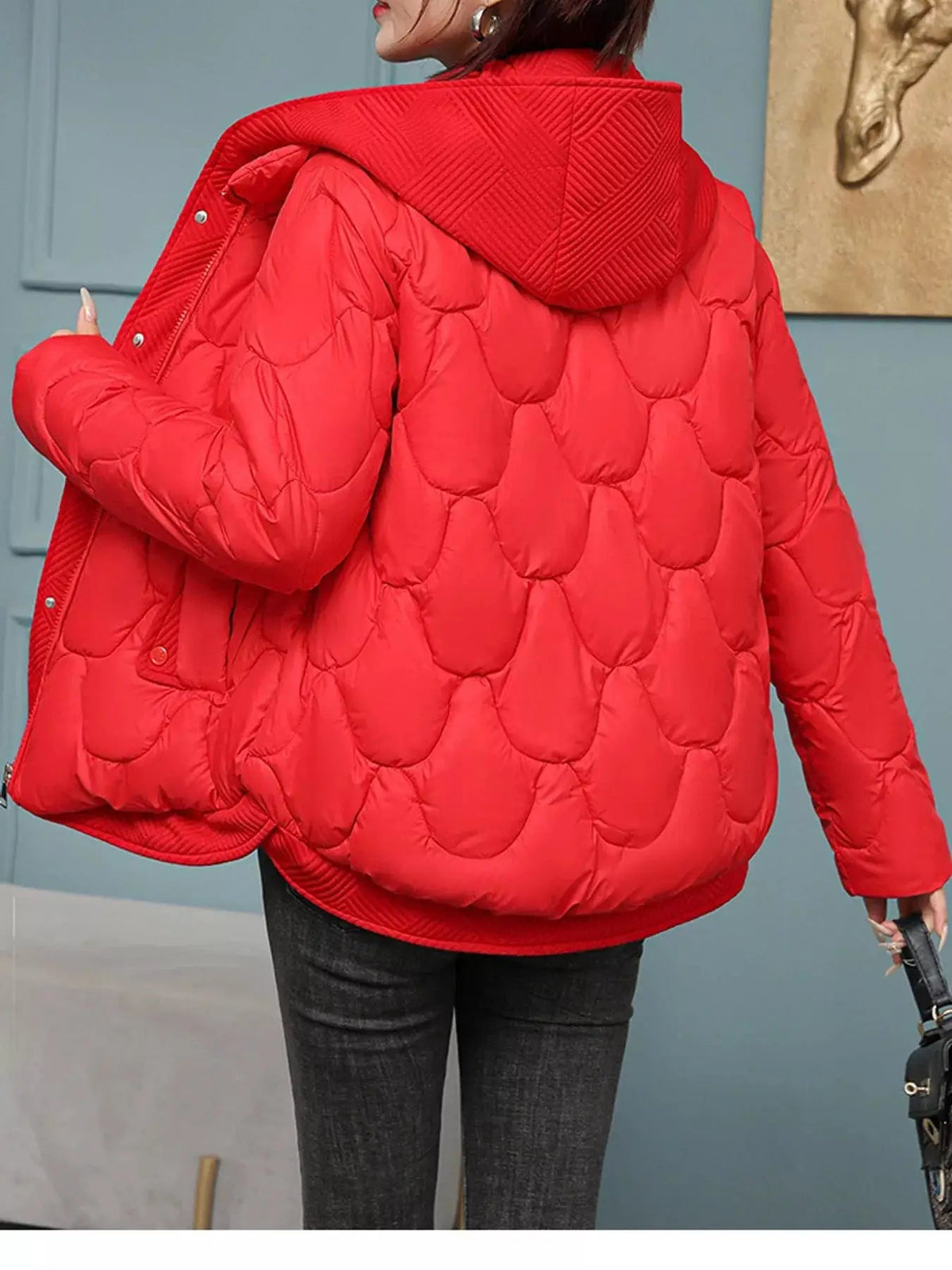 Quilted Hooded Puffer Jacket With Zipper Pockets - Bitsy Gypsy Boutique