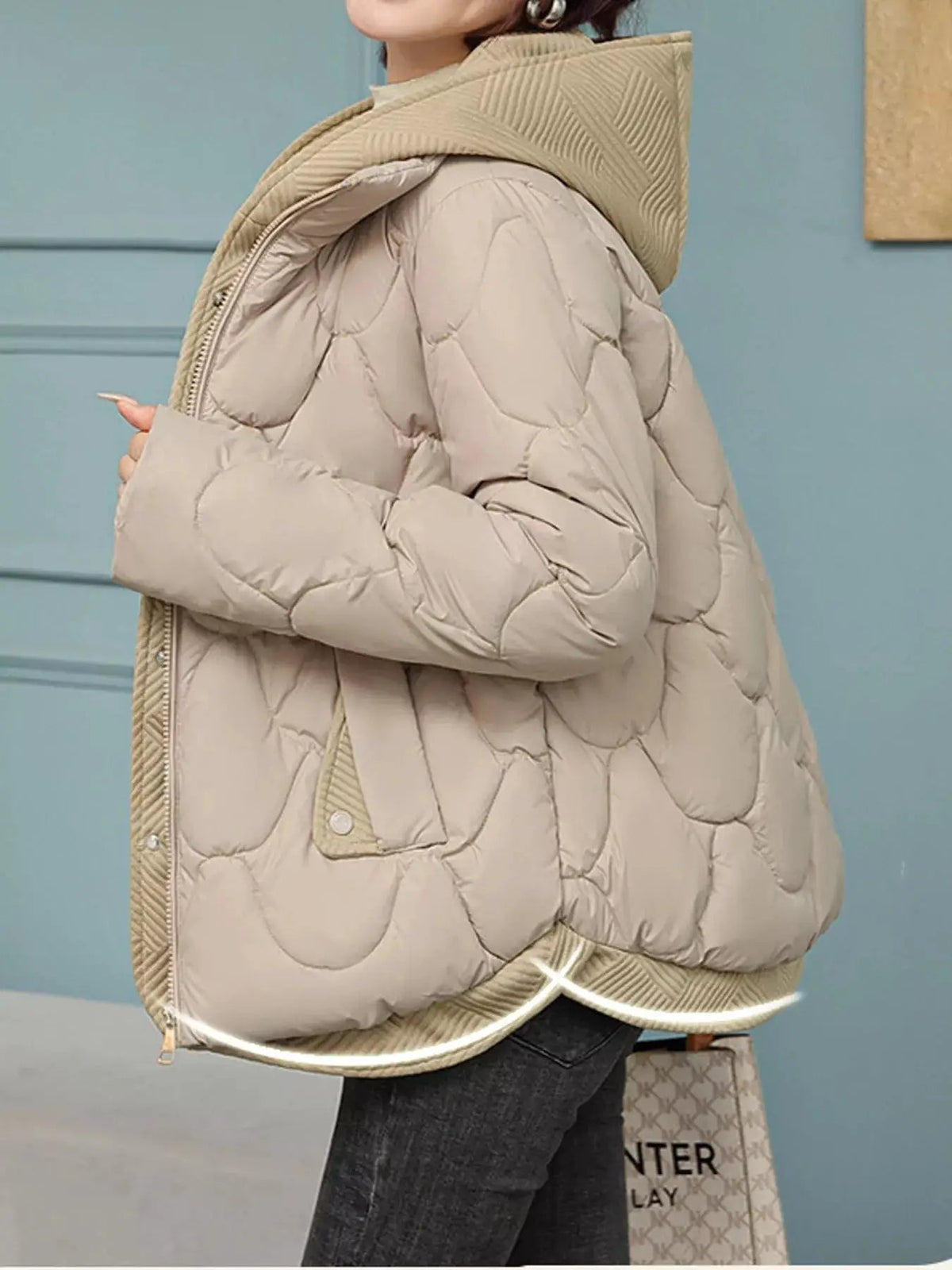 Quilted Hooded Puffer Jacket With Zipper Pockets - Bitsy Gypsy Boutique