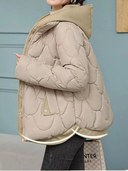 Quilted Hooded Puffer Jacket With Zipper Pockets - Bitsy Gypsy Boutique