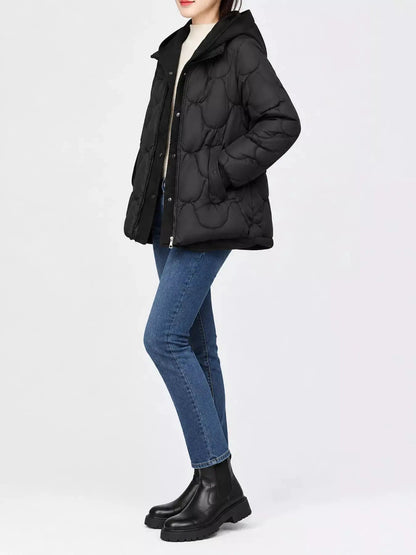 Quilted Hooded Puffer Jacket With Zipper Pockets - Bitsy Gypsy Boutique