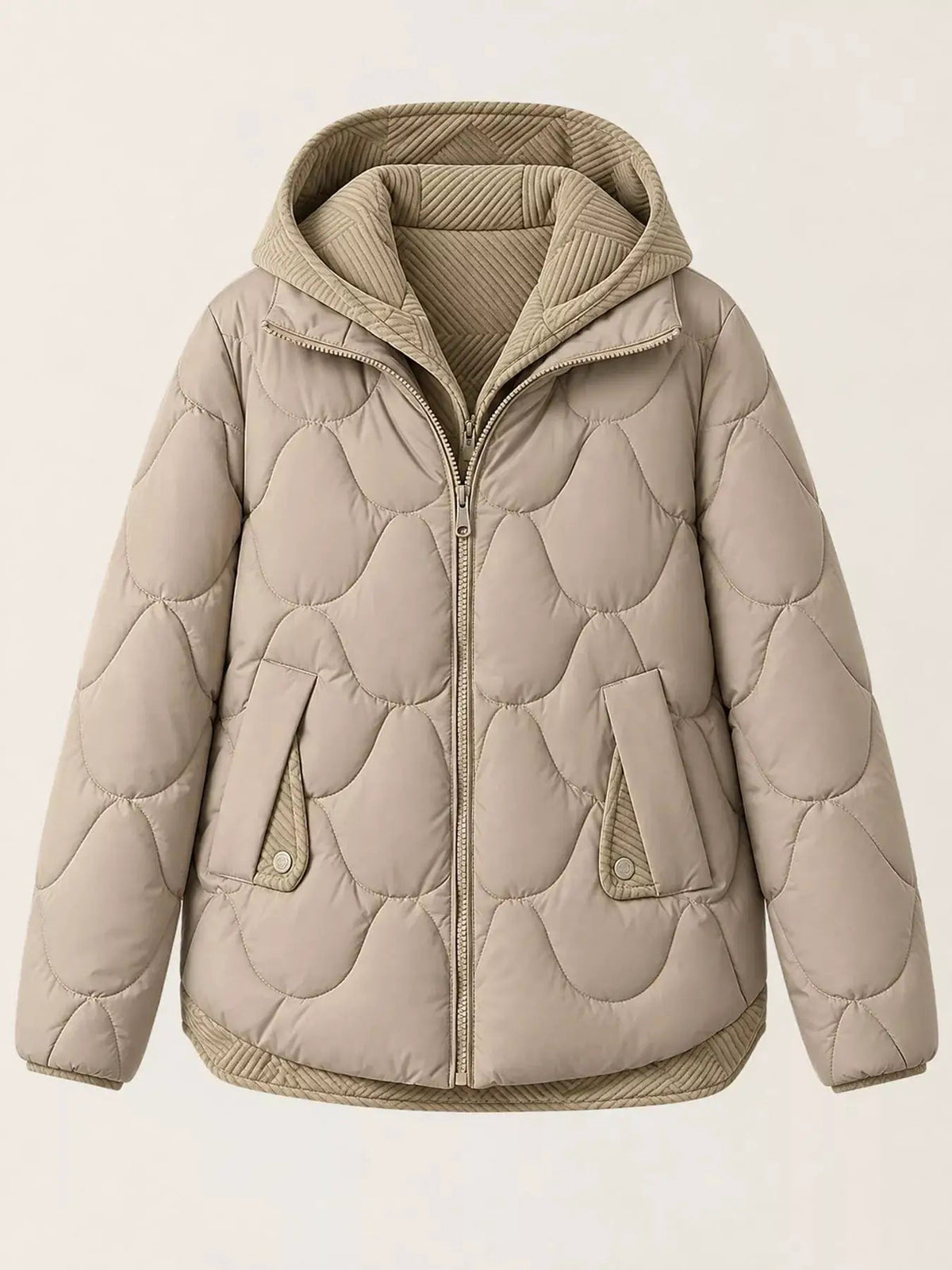 Quilted Hooded Puffer Jacket With Zipper Pockets - Bitsy Gypsy Boutique