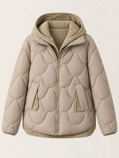 Quilted Hooded Puffer Jacket With Zipper Pockets - Bitsy Gypsy Boutique