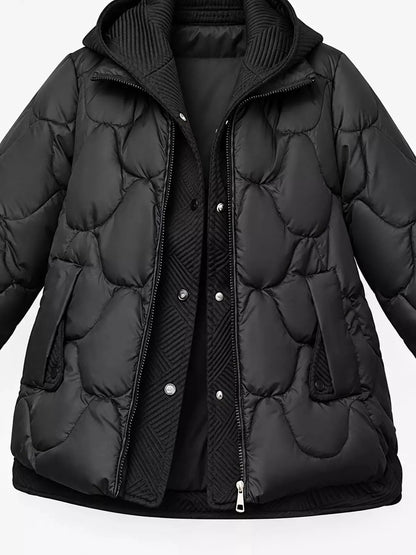 Quilted Hooded Puffer Jacket With Zipper Pockets - Bitsy Gypsy Boutique