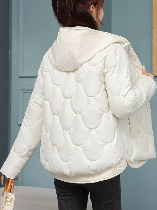 Quilted Hooded Puffer Jacket With Zipper Pockets - Bitsy Gypsy Boutique
