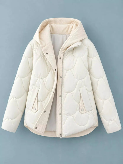 Quilted Hooded Puffer Jacket With Zipper Pockets - Bitsy Gypsy Boutique