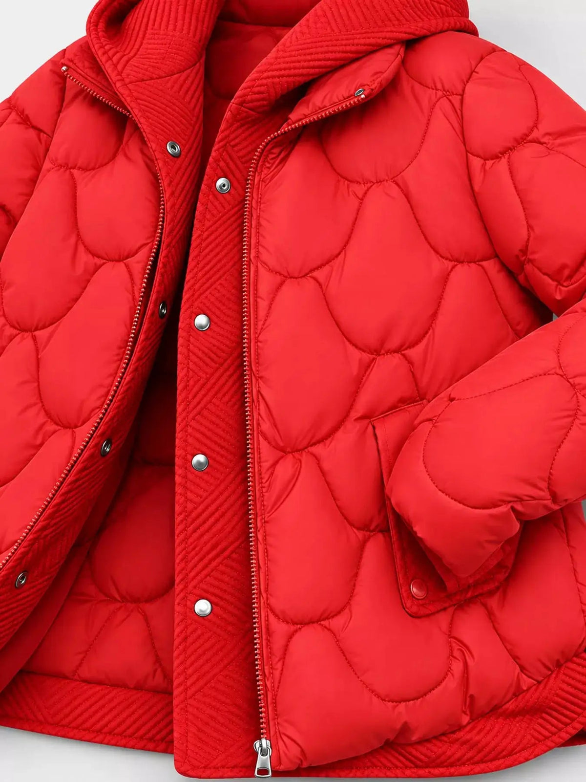 Quilted Hooded Puffer Jacket With Zipper Pockets - Bitsy Gypsy Boutique