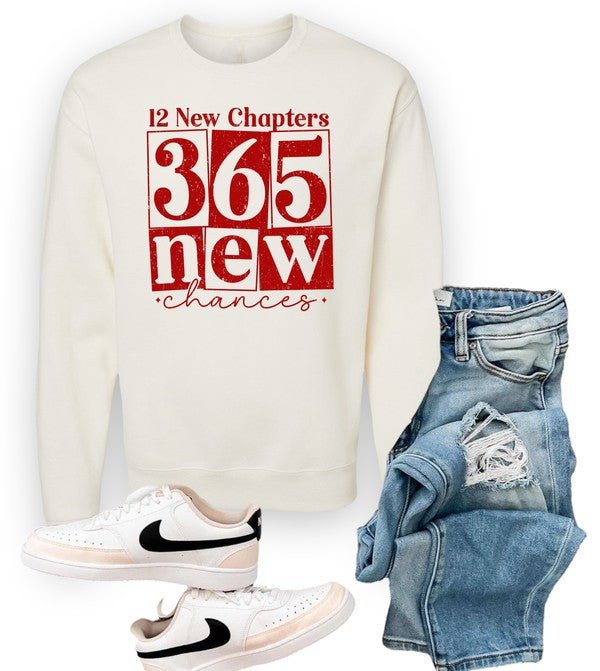 Red 12 New Chapters 365 New Crew Sweatshirt - Bitsy Gypsy Boutique