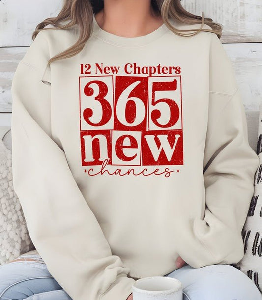 Red 12 New Chapters 365 New Crew Sweatshirt - Bitsy Gypsy Boutique
