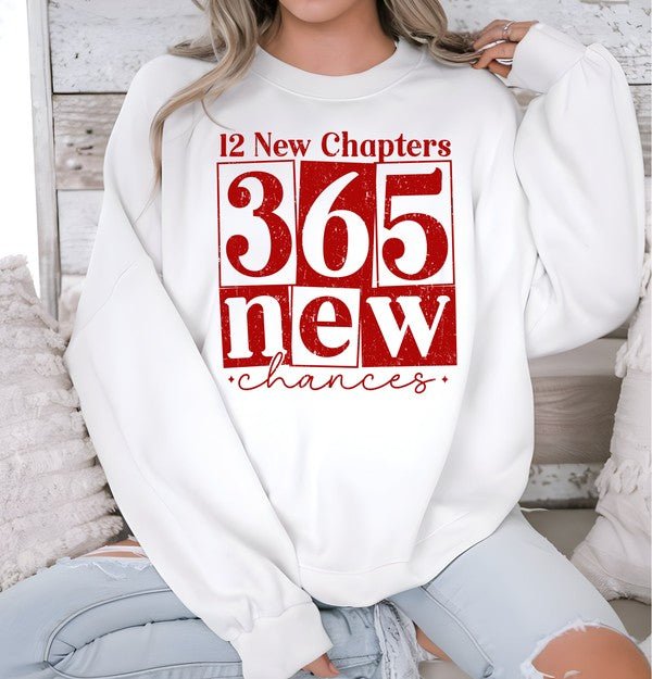 Red 12 New Chapters 365 New Crew Sweatshirt - Bitsy Gypsy Boutique