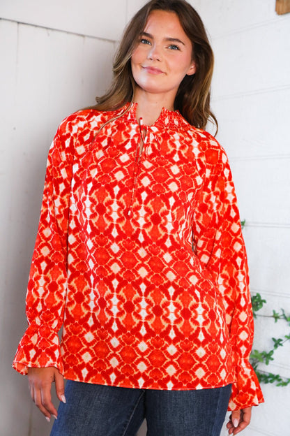 Red Hot Ruffles Woven Blouse - Bitsy Gypsy Boutique