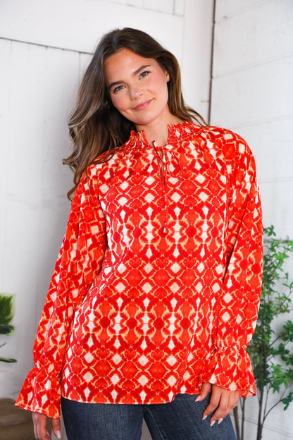 Red Hot Ruffles Woven Blouse - Bitsy Gypsy Boutique