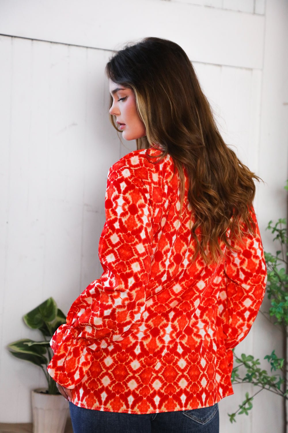 Red Hot Ruffles Woven Blouse - Bitsy Gypsy Boutique