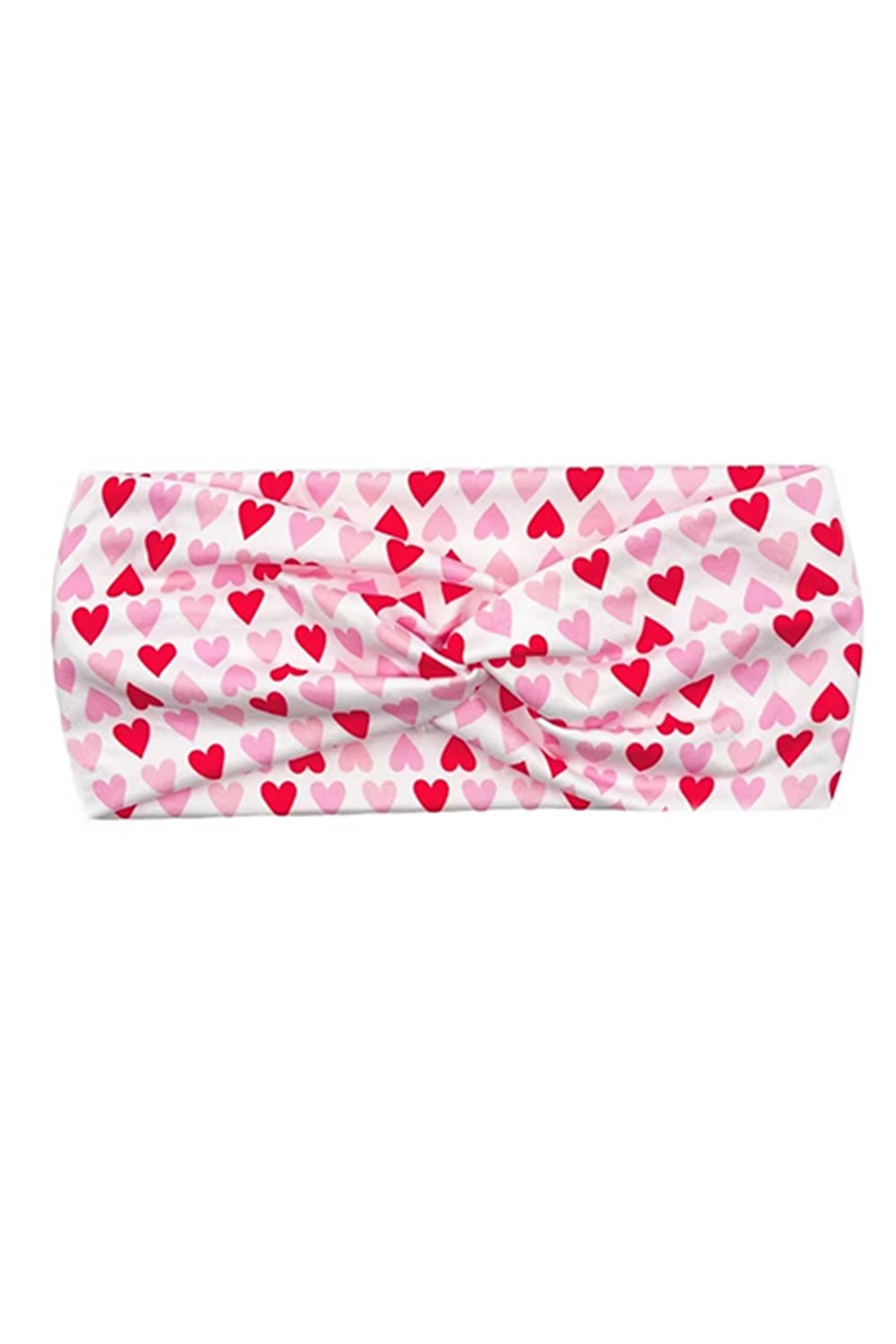 Red & Pink Heart Print Stretchy Twist Headband - Bitsy Gypsy Boutique