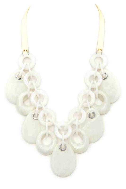 Resin Fringe Disk Statement Necklace - Bitsy Gypsy Boutique